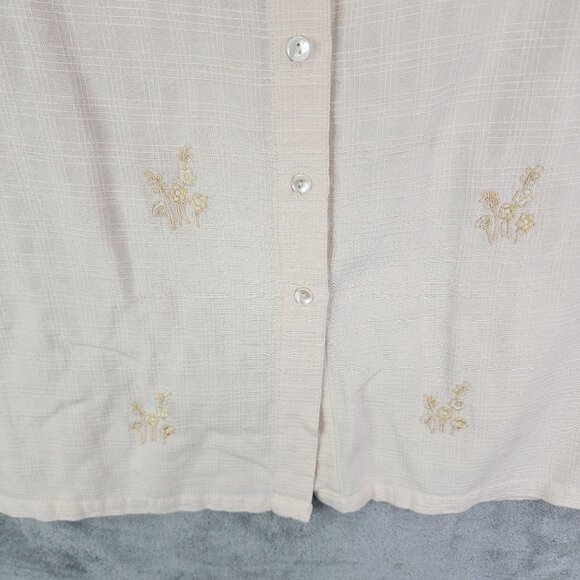 Women's Casey & Max Beige Shirt Linen Blend Short Sleeve Button-Up Size XL - Picture 3 of 10